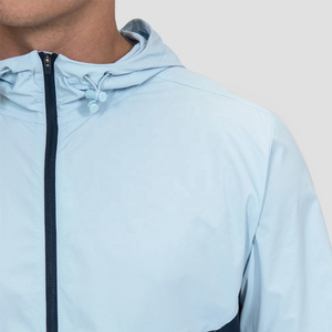 ชุดแจ็กเก็ตกันลมสำหรับผู้ชายเสื้อกันลมสีพื้นระบายอากาศแห้งเร็ว - Product Image 2