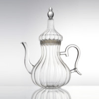 Pichets à boire en verre Théière marocaine résistante à la chaleur Théière à café en verre martelé arabe