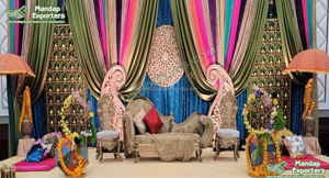 Thème marocain Henné Nuit Événement Scène Décoration Arabe Banc De Mariage Léger Fibre De Verre Taille Personnalisable - Product Image 6