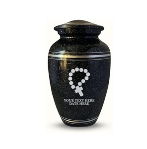 Urne de crémation humaine personnalisée pour les cendres adultes hommes femmes urne en aluminium avec nom Date Design noir avec jante argentée taille personnalisée - Product Image 5