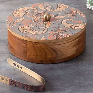 Caja Roti de esmalte de madera de alta calidad para servir Mejor estilo Acabado a mano Cocinas indias más vendidas - Product Image 2