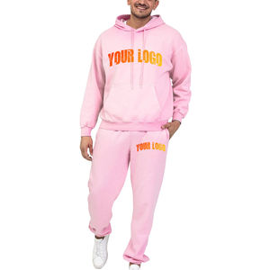 Vente en gros Survêtements surdimensionnés pour homme personnalisés de haute qualité vêtements de sport en polaire rose Survêtements de course pour homme Survêtements unisexes - Product Image 1