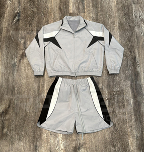 Conjunto de 3 Piezas: Chaqueta con Cremallera, Pantalones y Pantalones Cortos, 100% Nailon, Logotipo Personalizado, Chaqueta Cortavientos Extra Grande para Hombre - Product Image 2