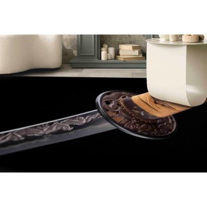 Tapis Sabre Samouraï - Petit Tapis Décoratif Moderne Noir à Motif Lame de Katana, Tapis Fin Non Tissé pour la Décoration Intérieure - Product Image 4