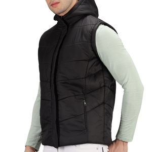 Gilet matelassé léger avec logo personnalisé pour hommes-Manteau d'hiver chaud et respirant sans manches matelassé de haute qualité-Couche d'extérieur élégante - Product Image 5