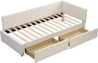 Ensemble de meubles de chambre à coucher modernes de luxe Cadre de lit King-Size en bois massif avec base éclairée en teck et acajou pour la maison ou l'hôtel
