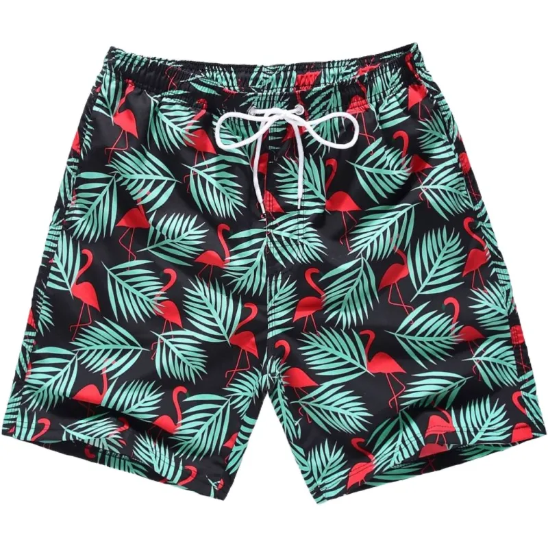 Shorts de praia masculinos, calção de banho personalizado com forro, roupa de praia estampada de secagem rápida, serviço de OEM