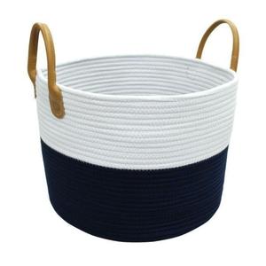 Panier de couleur personnalisée noir et blanc avec poignées Panier en osier et en jonc de mer Panier en jute écologique pour le stockage des boissons - Product Image 1