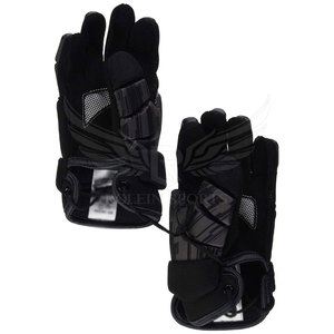 Gants de hockey sur glace en cuir de haute qualité, durables et rembourrés, design à doigts complets, sangle de poignet réglable, fermeture à lacets, protection UV - Product Image 2