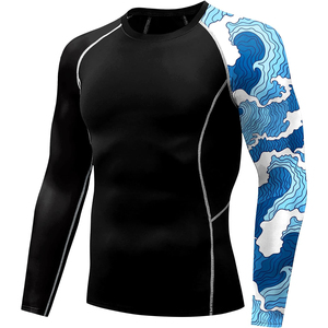 Vente en gros de vêtements de protection solaire chemise de compression Rash Guard sublimé à manches longues personnalisé Rash Guard pour hommes - Product Image 3