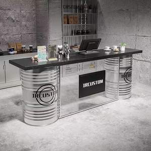 Tienda de reparación de automóviles de acero inoxidable personalizada, caja registradora pequeña, escritorio de recepción, barbería sencilla, salón de belleza, recepción - Product Image 3