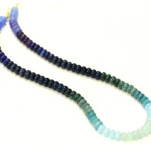 Magnifique collier de perles rondes lisses en quartz multicolores, 7-8 mm, teinte bleu-vert, perles de pierres précieuses en quartz, collier coloré - Product Image 6