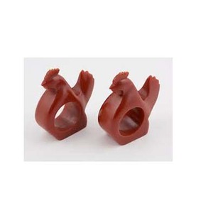 Reddish Brown Resin Chicken Design Elegant Napkin <b>Ring</b> Premium Quality Round Napkin <b>Ring</b> - Product Image 1