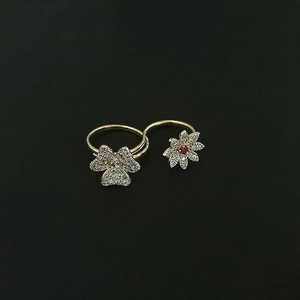 Labono Art แหวนคู่18K หุ้มด้วยสีโรสโกลด์โรเดียมประกายและ Pattern-FAW0039เพชรทรงรี - Product Image 1