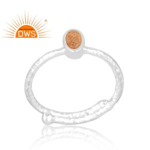 Anillo de piedras preciosas de piedra solar Natural de Plata de Ley 925 más vendido, joyería personalizada para mujer, regalo para ella - Product Image 1