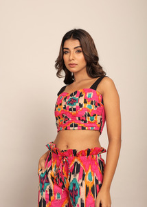 Últimas camisetas sin mangas de verano para mujer Rosa Multi busto occidental ajustado dulce elegante Lino/algodón corto tamaño grande disponible al por mayor - Product Image 2