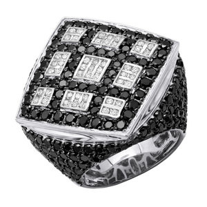 Anillo personalizado de plata S925 con incrustaciones de diamantes de moissanita con claridad VVS, estilo hip hop, regalo para raperos. - Product Image 1
