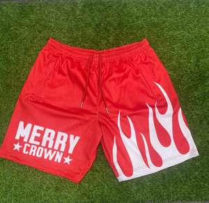 Short de basket-ball taille moyenne personnalisable 100% polyester respirant écologique tricoté méthode de tissage fermeture à cordon décontracté - Product Image 2