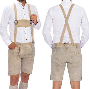 Alta calidad de cuero genuino Oktoberfest 2025 Venta caliente bávaro corto Lederhosen hombres tradicional auténtico traje alemán - Product Image 5