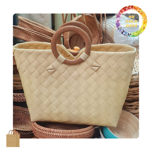 Woven Plastic <b>Bag</b> With Handle | Made In Vietnam For <b>Clothing</b> Groceries Or Daily Use | Ready to ship - Product Image 6