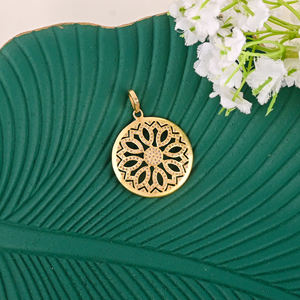 Women's Pear <b>Flower</b> Pendant Red Mountain Gems 925 Sterling Silver Black Rhodium Plated Pave Natural <b>Single</b> Cut Diamond Vintage - Product Image 2