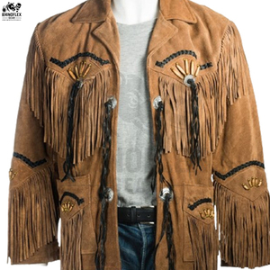 Veste d'hiver décontractée de conception personnalisée OEM pour hommes Veste respirante de grande taille pour homme en cuir véritable avec franges - Product Image 6