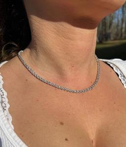 Cadena de Tenis con Diamantes de Moissanita Redondos de 3 mm de Moda, Chapada en Oro, Plata 925, Joyería de Lujo al Mejor Precio - Product Image 6