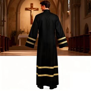 Robes de clergé OEM ODM, robe d'église avec broderie personnalisée, design de logo, haute qualité, respirant - Product Image 3