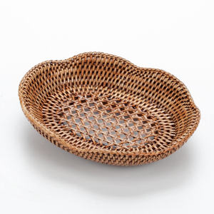 Panier en rotin naturel tressé à la main pour organiser le comptoir ou le garde-manger, paniers peu profonds - Product Image 4
