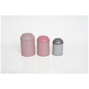 Ensemble de boîtes rondes en métal rose vintage pour couvercle en forme de dôme de stockage des aliments et tailles Ø120 Ø105 Ø90 (lot de 3) - Product Image 3