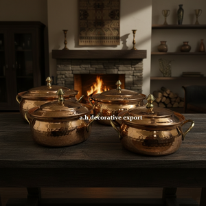 Casserole élégante en cuivre, style martelé, design moderne et luxueux, écologique, avec poignée résistante à la chaleur, pour la cuisine à domicile - Product Image 5