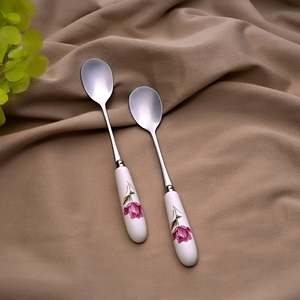 Radiant Rose Mini Brass <b>Spoons</b> (Set of 2) Mirror Polished Soup and Coffee Teaspoons for Party <b>Small</b> Metal Design - Product Image 3