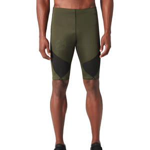 Pantalones cortos de compresión de invierno de poliéster transpirable de secado rápido de punto de calle para hombre cintura elástica estampada sólida al por mayor OEM - Product Image 1