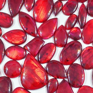 Red Coated Labradorite 100 Gram Lot <b>Mix</b> Shape Cabochon Wholesale Loose Gemstone For Jewelry Making - Product Image 2