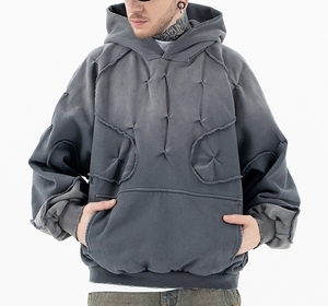 Custom Logo Vintage <b>Hoodie</b> for <b>Men</b> Baggy Boxy Fit Heavyweight 350g Custom Blank Hoodies & Sweatshirts - Product Image 2