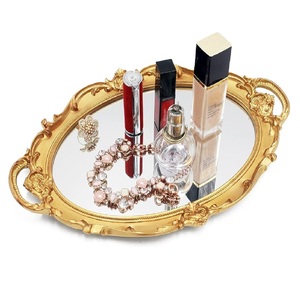 Bandeja de servicio de metal con forma rectangular de acero inoxidable decorativa de mesa con acabado plateado de nuevo diseño para servir bebidas y aperitivos - Product Image 6