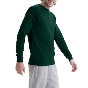 Sweat-shirt en coton biologique pour homme, bleu marine, blanc, vert foncé, échantillon gratuit, vente en gros, manches longues, impression de logo personnalisée disponible - Product Image 3