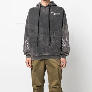 Ropa de calle de alta calidad, sudaderas con capucha de efecto Vintage para hombre, Jersey mezclado de algodón, sudaderas con capucha de efecto Vintage - Product Image 5