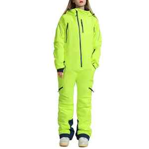 Conjunto de traje de chaqueta de esquí con cremallera impresa diseño personalizado OEM impermeable ecológico transpirable Unisex alta calidad invierno cálido - Product Image 5