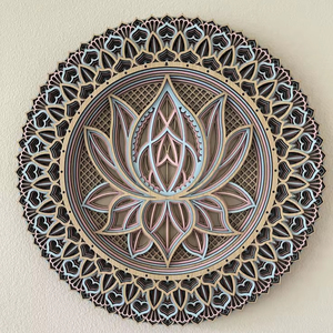แผ่นผนังไม้ MDF ลายแมนดาลาสำหรับตกแต่งบ้านอย่างมีสไตล์ เพิ่มความสวยงามให้กับผนังด้วยลวดลายอินเดียที่มีความศักดิ์สิทธิ์และศิลปะ - Product Image 1