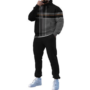 Sweat à capuche tricoté pour hommes Sweat-shirt tissu respirant fournisseur OEM deux pièces survêtement décontracté personnalisé équipement de fitness pour hommes - Product Image 3