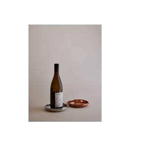 Round Hammered Metal Bottle Coaster Set for Modern Kitchen <b>Bar</b> Decor Durable Handmade Gift Option - Product Image 4