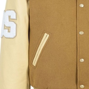 Chaqueta universitaria de fútbol con bordado totalmente personalizado, chaqueta universitaria con mangas de bombardero de lana y Cuero 100% - Product Image 6