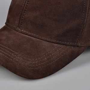 Casquette de Baseball en cuir d'hiver pour hommes en cuir de vachette nubuck réglable à grand bord en daim décontracté mode Style Hip Pop pour les hommes et les femmes - Product Image 4