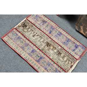 Alfombra Turca de 2.1x2.8 pies, Alfombra Vintage, Alfombra de Lana Azul Ombré - Product Image 4