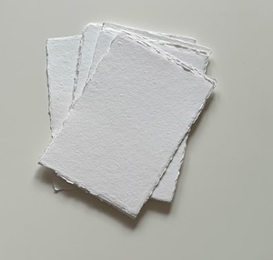 50 papier de chiffon de coton blanc papier fait main papier de bord Deckled Invitation de mariage - Product Image 1