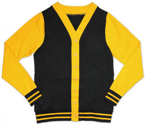 Cárdigans de punto Jacquard con bordado de cuello en V para mujer de último diseño con bolsillos cárdigans sueltos suéter Unisex - Product Image 1