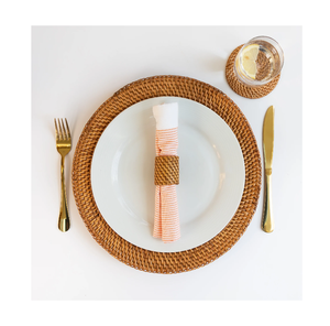 Natural Rattan Charger Plate Placemat Round <b>Table</b> <b>Mats</b> for Food Plate Display Decoration for Restaurant <b>Dinner</b> <b>Table</b> - Product Image 4