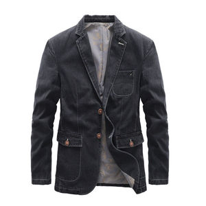 Vestes en jean confortables de couleur noire pour hommes les plus populaires avec des prix bon marché bonne qualité en vente de gros vestes en jean à vendre - Product Image 1