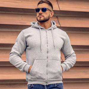 Sudadera con capucha de forro polar azul claro para hombre, personalizada, 350GSM, 100% algodón, ecológica, cortavientos, cálida, de corte regular, con cremallera completa. - Product Image 5